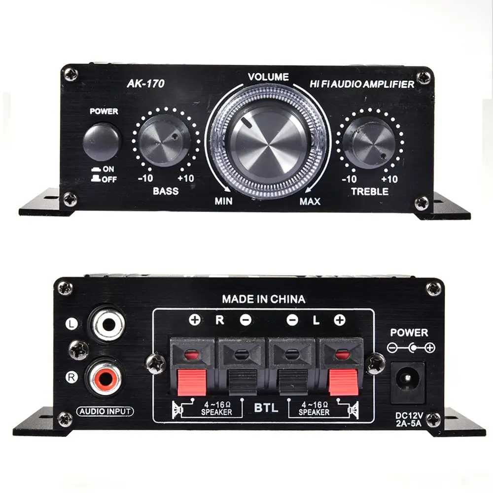 Мини-усилитель мощности для автомобиля мотоцикла лодки 12 В |