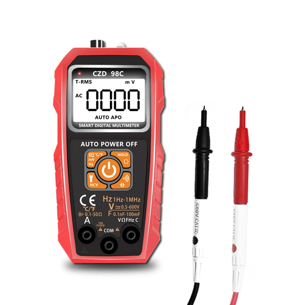 

CZD98A/C LCD Display Screen Digital Intelligent Portable Multimeter Backlight Flashilight Function Multifunctional Testing Tool