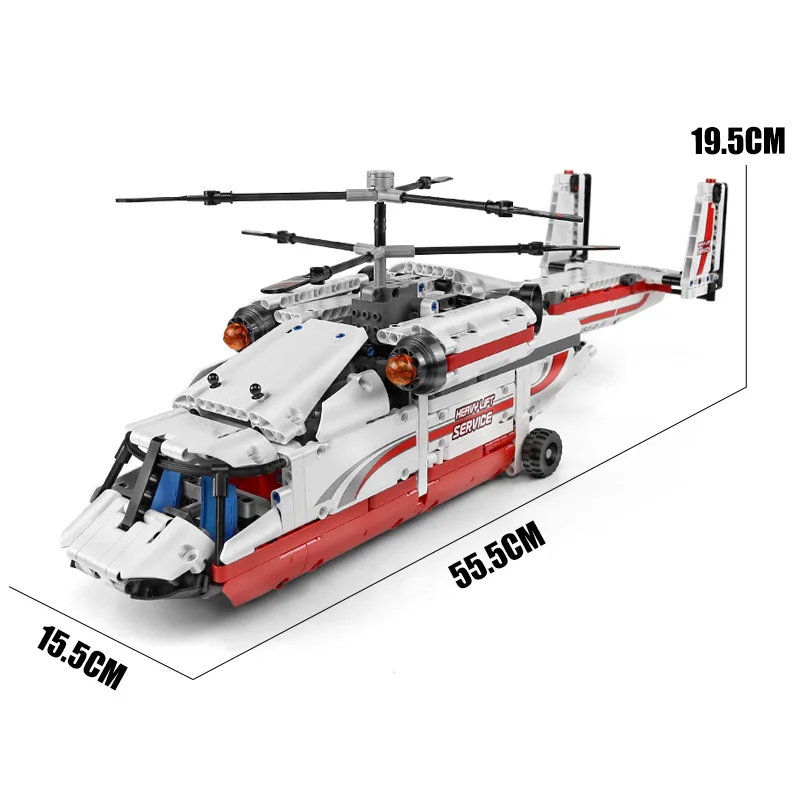 

Mould King 15012 High-tech Heavy Lift Helicopter Set Motor Multi Power Functions Airplan Building Blocks Kids Christmas Gifts