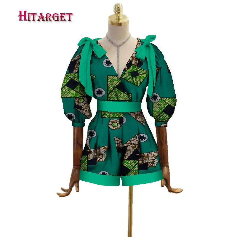 Осенний Африканский женский хлопковый восковой комбинезон с принтом Шорты базин