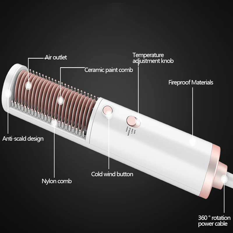 Многофункциональный горячий/холодный ветер гребень выпрямитель для волос