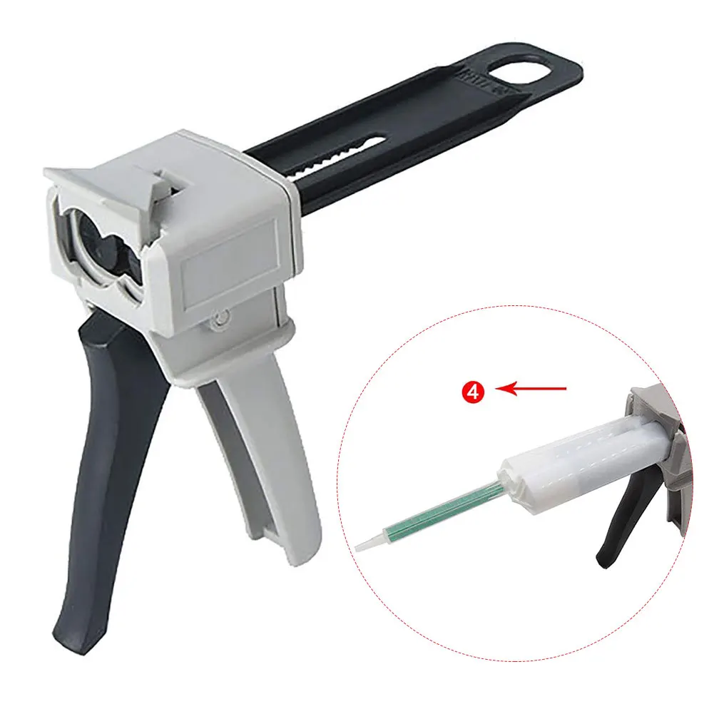 

Impression Dispensing Tool 50ml Plastic Manual Single Tube AB Universal Dispenser Kit Adhesive Mixer for Caulking 10:1 Glue Gun