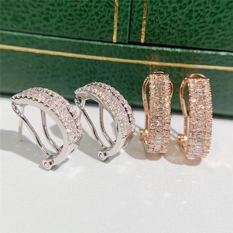 Ювелирные изделия 100% 18 k золотые бриллиантовые серьги 0.5CT для женщин| |