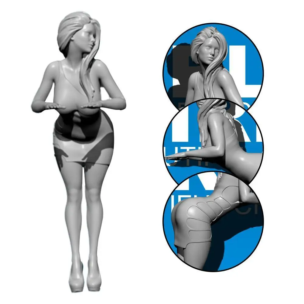 

55mm GIRLS Fashion Girl Resin Soldier White Mold TD-2151 J2G6