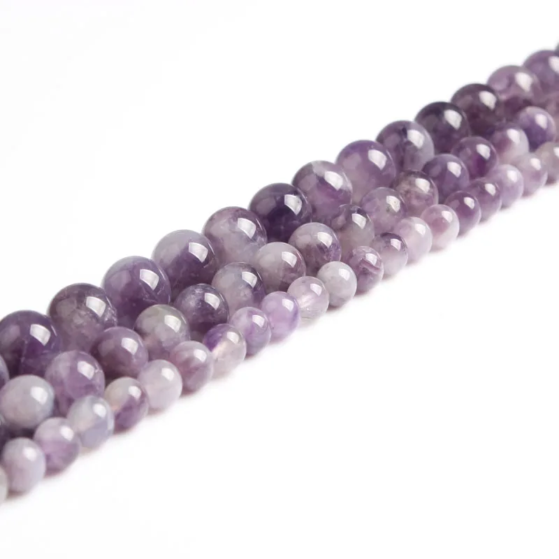 LanLi natural Jewelry 6/8/10mm violet mauve jades Loose Beads DIY men and women Bracelet Necklace anklet Accessories | Украшения и