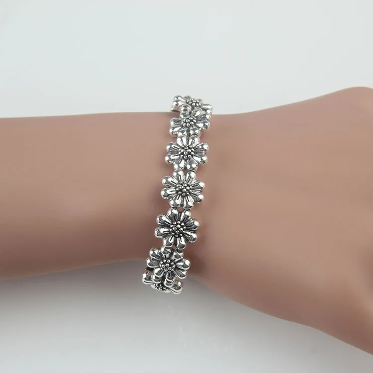 stainless steel jewelry cuff bracelets New summer all-around hot style simple alloy flower gift bracelet for women | Украшения и