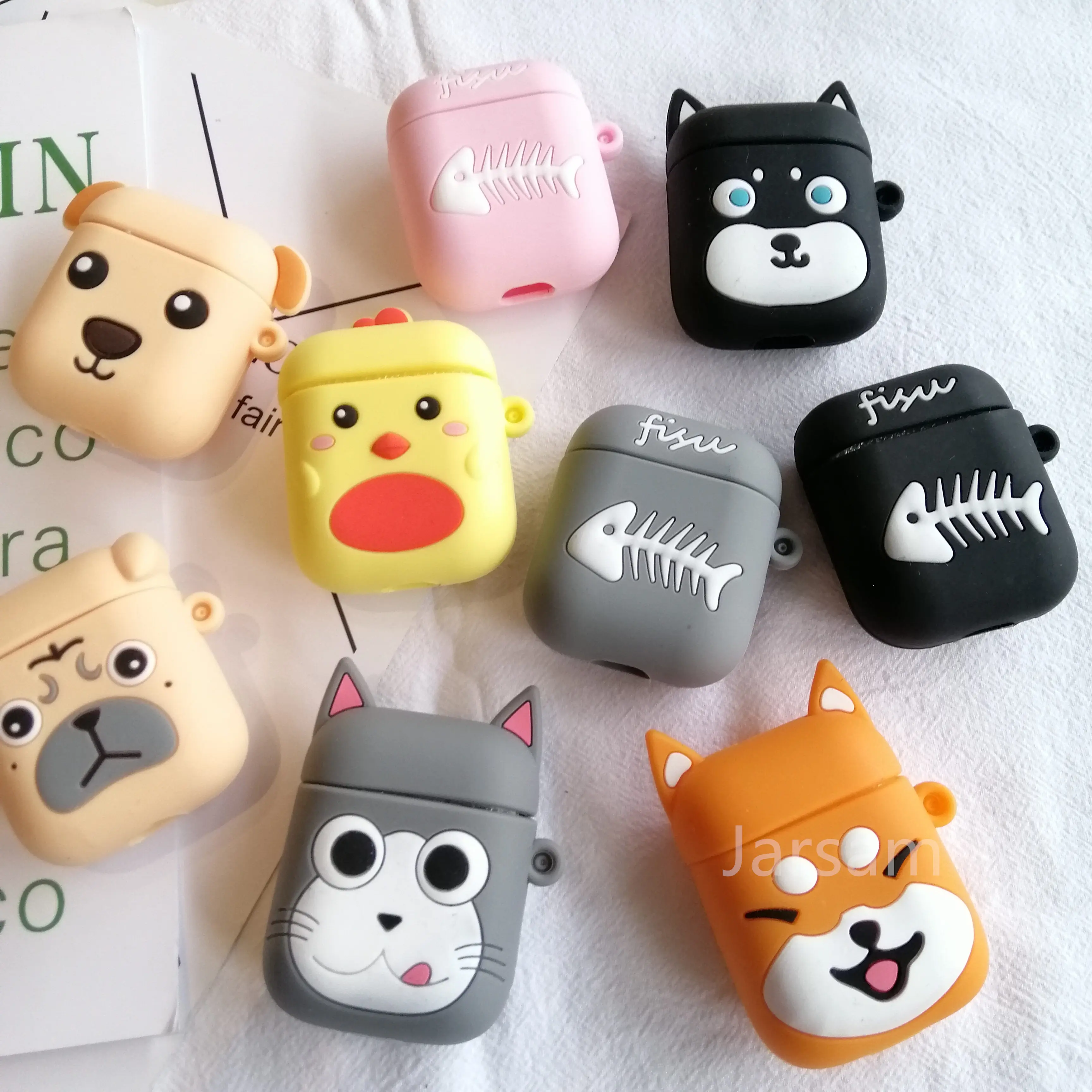 

Cute Cartoon dog Wireless Earphone Case For AirPods Silicone Charging Headphones Case for Airpods Protective Cover