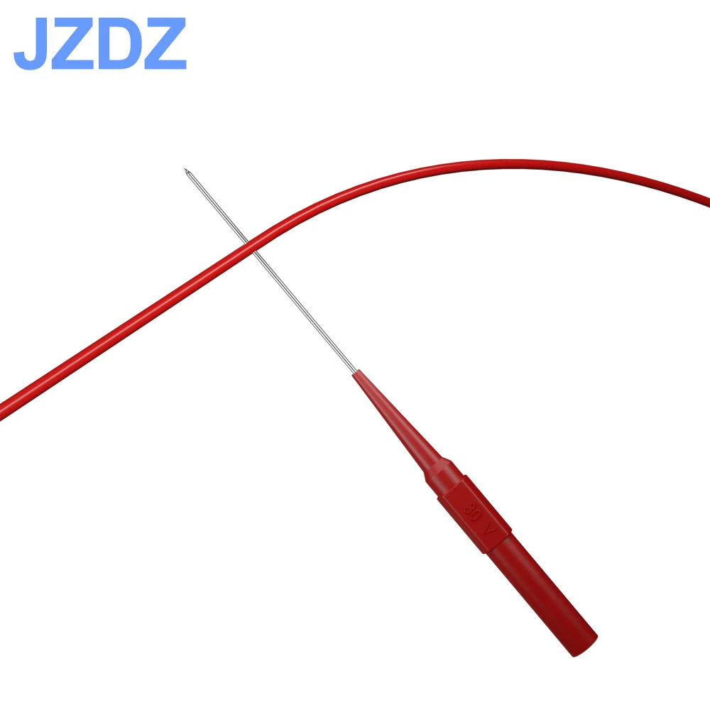 

JZDZ 10pcs Insulation Non-destructive Piercing Long Test Probe Multimeter Stainless Puncture Probe 4mm Banana Plug J.30009+