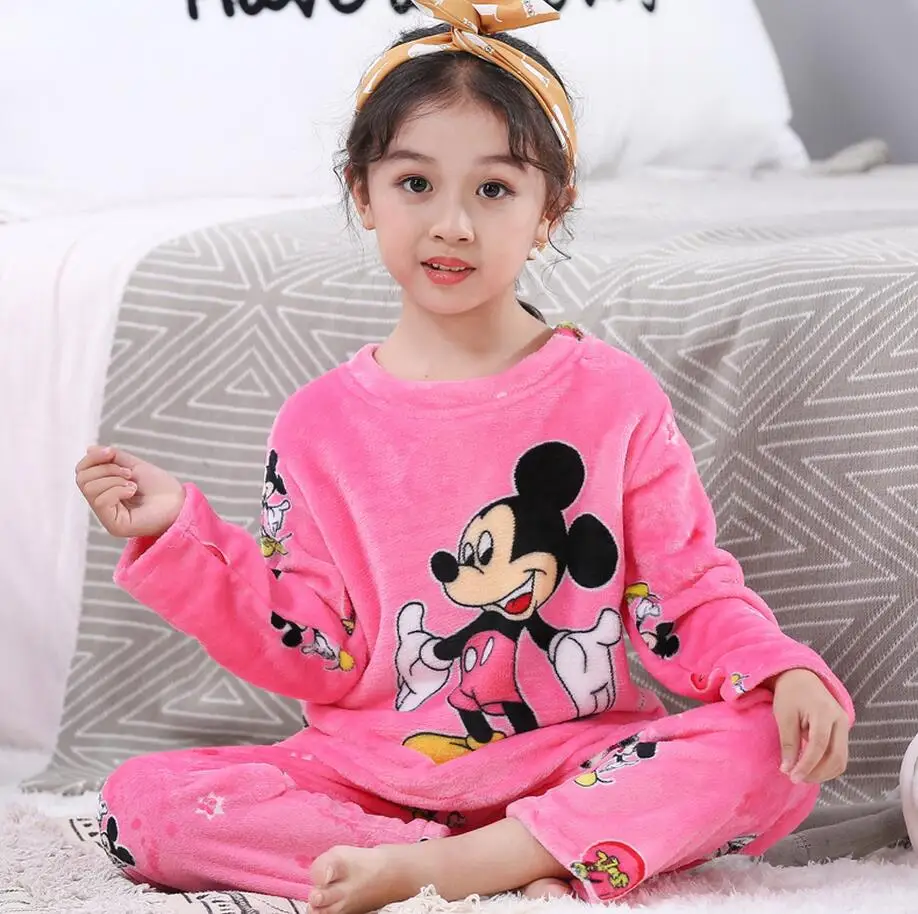 Детская теплая флисовая Пижама с героями мультфильмов для мальчиков пижама