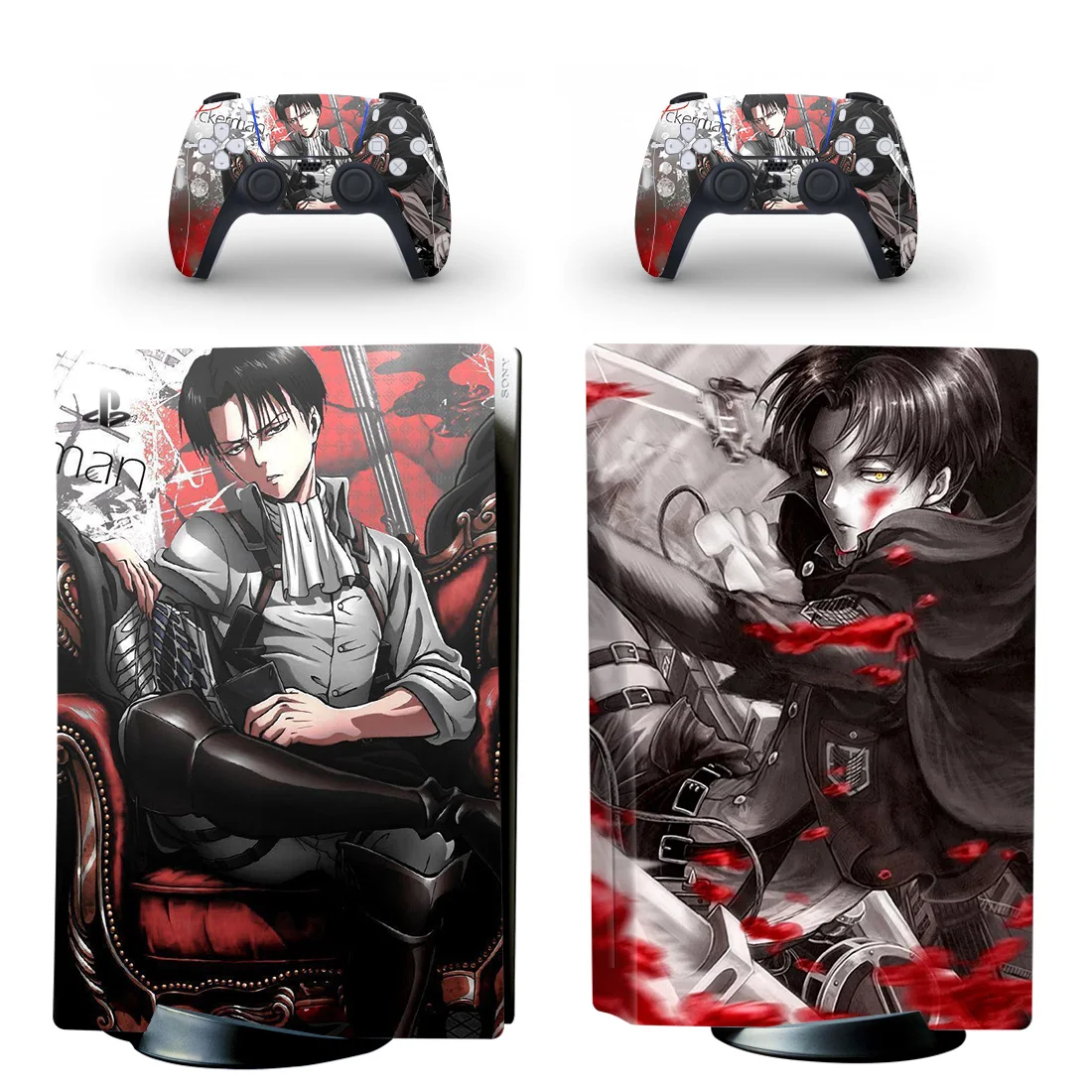 Attack On Titan PS5 Standard Disc Edition Skin Sticker Decal Cover for PlayStation 5 Console & Controller PS5 Skin Sticker Vinyl