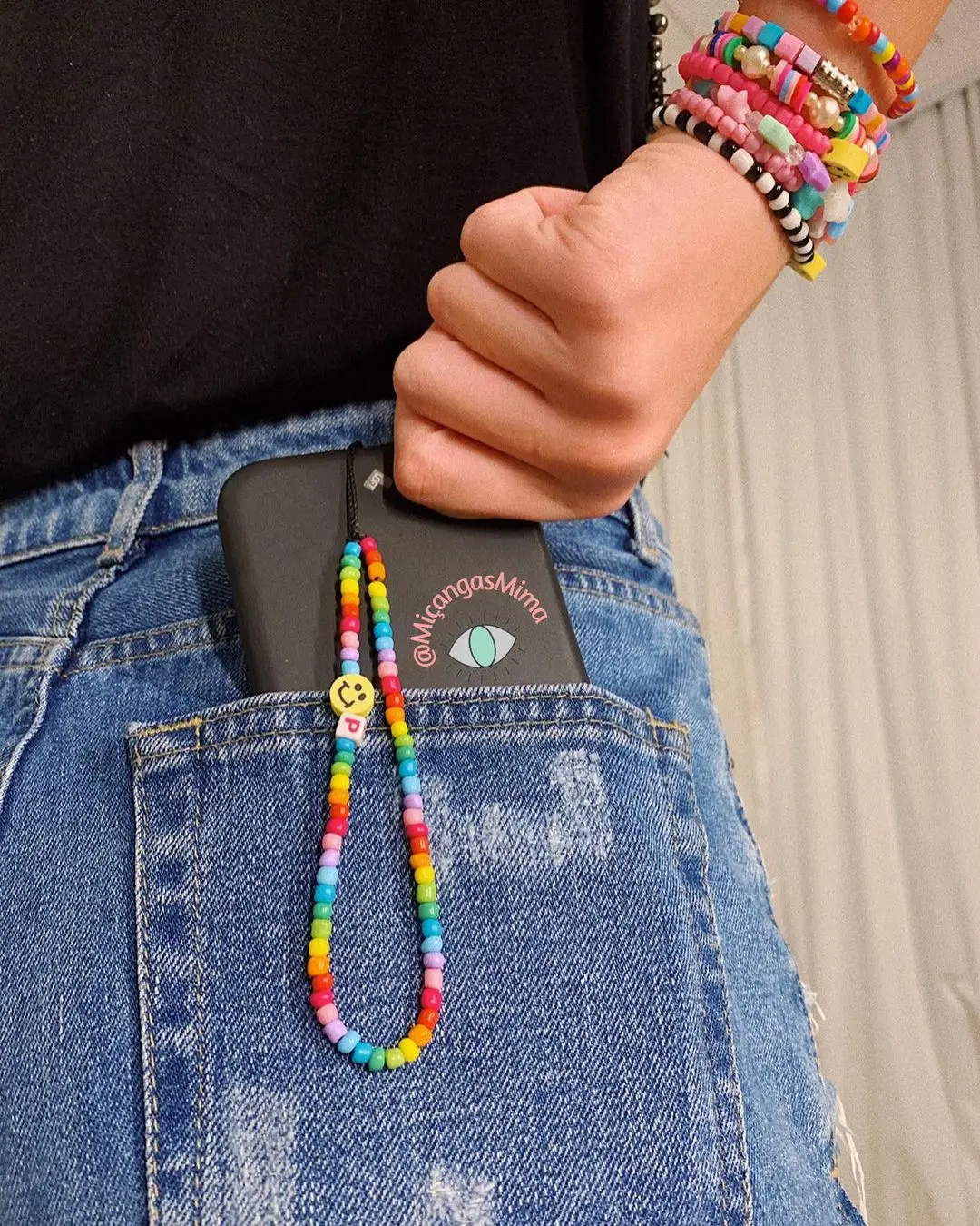 shinus phone chain lanyard beads mobile phone heishi disc crystal beaded cell phone chains 2021 love letter string wristband free global shipping