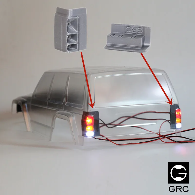 GRC 3D печать 1 пара трехцветных задних фонарей крышка для осевого SCX10 90047 90046 Cherokee