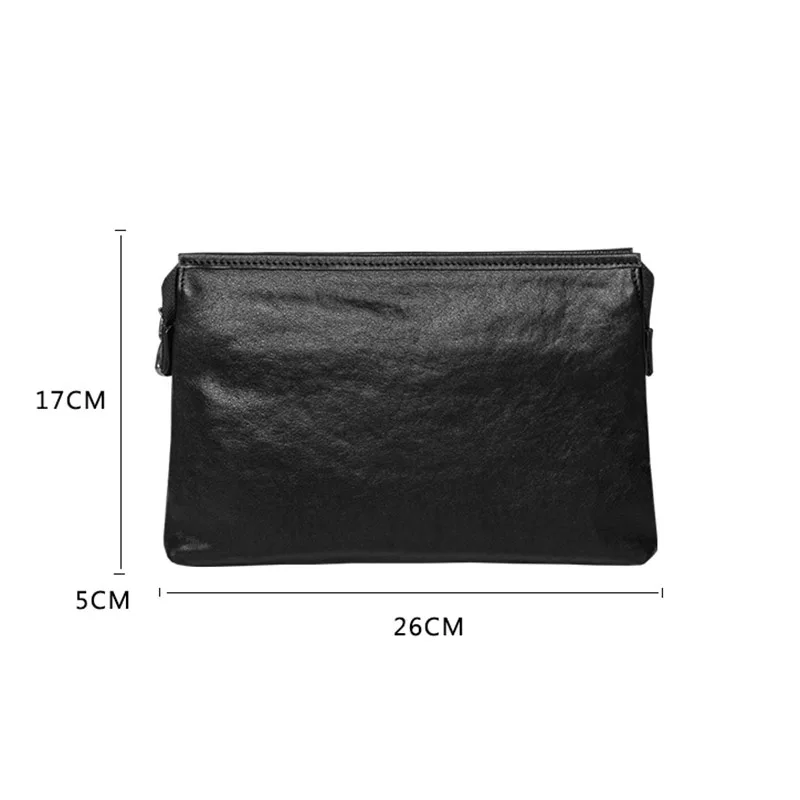 

Genuine leather men's handbags, first-layer leather trendy clutches, casual large-capacity clutches, soft leather envelopes