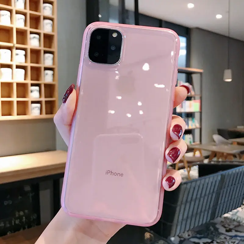 Lovebay Candy Прозрачный мягкий чехол для iPhone 11 Pro Max X XS XR Anti shock Frame Чехлы мобильных