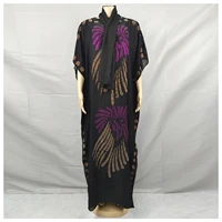 africain women african abaya clothing with leaf stones for women kafan robe cotton african women pray daily dress