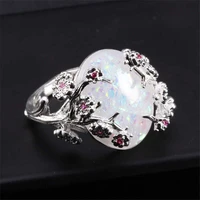new fashion oval moonstones rings womens jewelry ring high quality gifts vintage fine