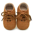 Кроссовки унисекс на шнуровке, Нескользящие, мягкая подошва, обувь для начинающих ходить детей