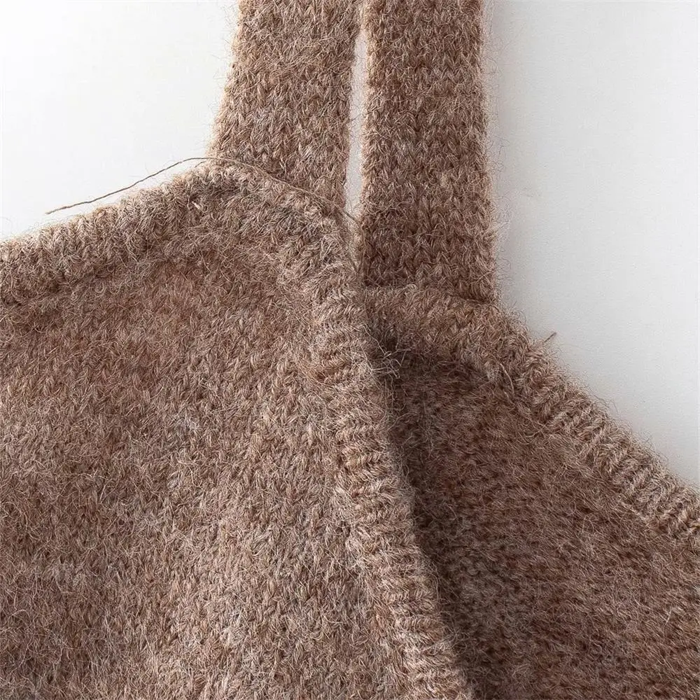 Женская облегающая трикотажная кофта тонкая без рукавов в стиле ретро новинка