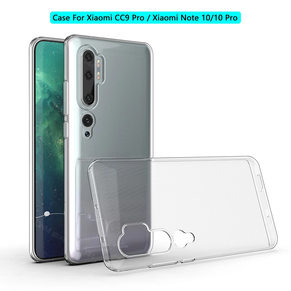 For Mi Note 10 Case For Xiaomi Mi CC9 Pro CC9e TPU Silicon Clear Fitted Bumper for Xiaomi Mi Note 10 Lite Pro Soft Back Cover