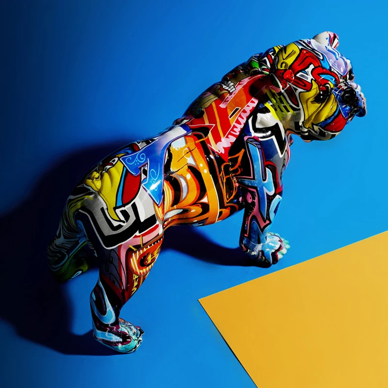 

Home Modern Painted Colorful Dachshund Dog Decoration Wine Cabinet Office Decor Desktop Crafts FPing