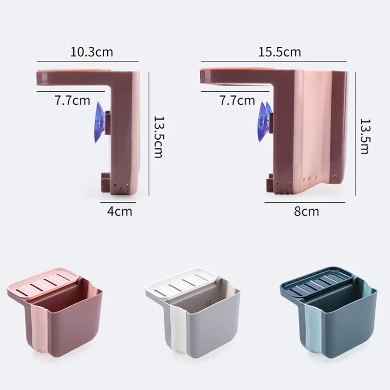 

Newly Double Suction Cup Hanging Sink Multifunctional Dishwashing Sponge Drain Rack Bathroom Wall Hanging Debris Storage Rack