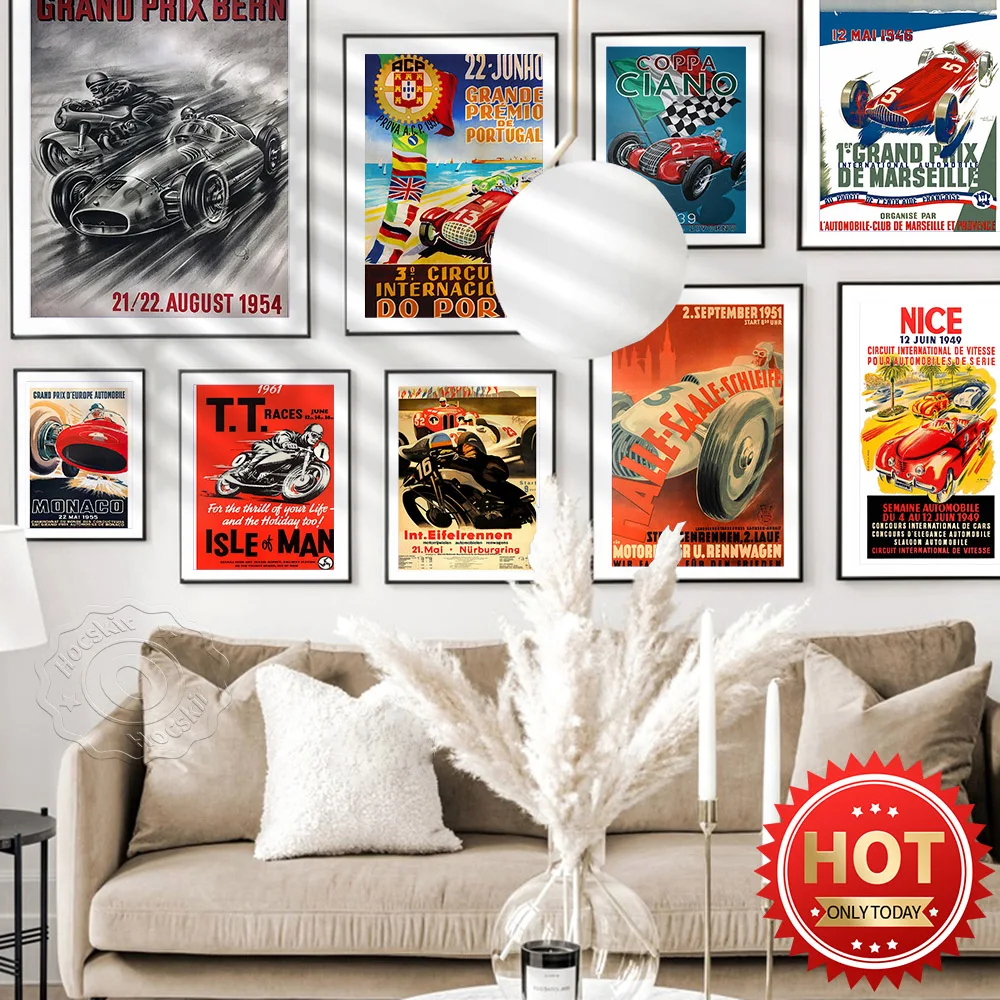 

Reprint Vintage Motorcycle Racing Poster, Heavy Metal Racing Wall Picture, Racing Competition Art Poster, Rcing Club Decor