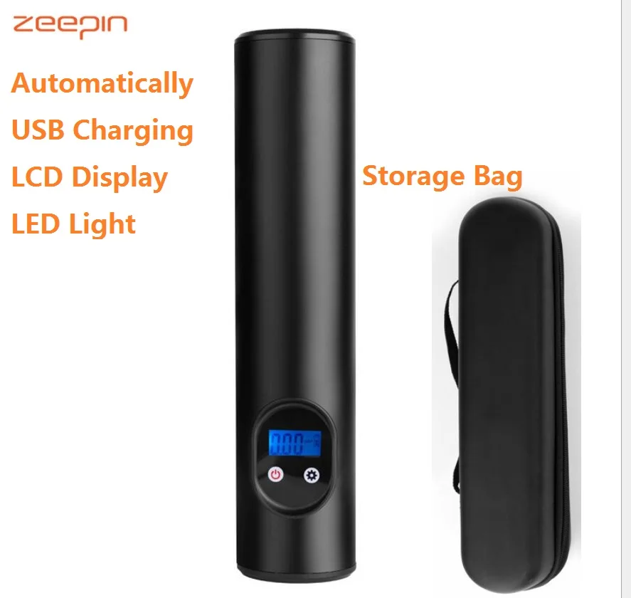 Насос надувной Zeepin E68 Аккумуляторный с ЖК дисплеем и светодиодсветильник кой 12