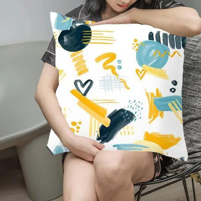 

Graffiti Palm Tree Leaf Plant Digital Printing Peach Pillowcase Decor Skin For Bedroom Home Pillows Cushion Cover Printed