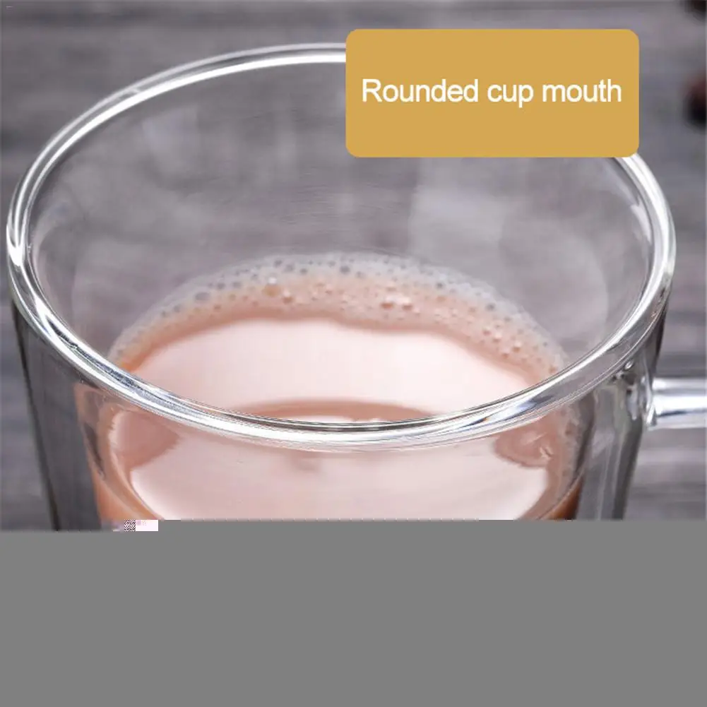 Термостойкие двухслойные Стеклянные чашки путешествия кофе чай кружка с ручкой