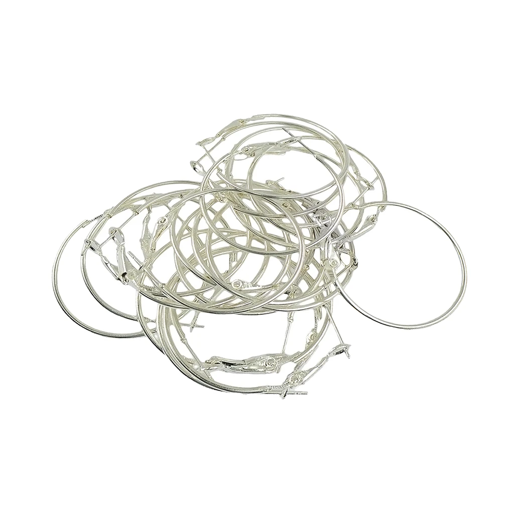 40 Pieces Fashion Women Copper Round Big Large Hoop Huggie Loop Earrings | Украшения и аксессуары