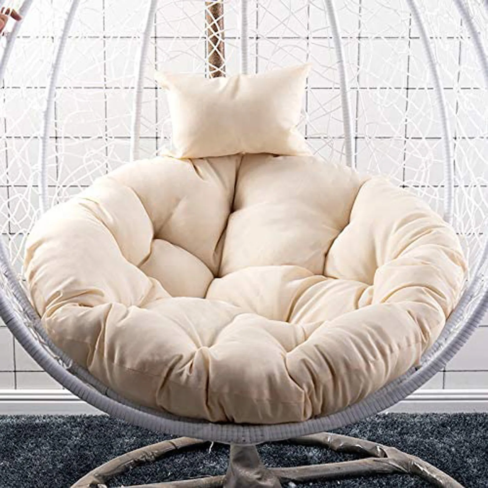 

Hanging Basket Chair Cushions Egg Hammock Thick Nest Back Pillow For Indoor Outdoor Patio Yard Garden Beach Office#h4