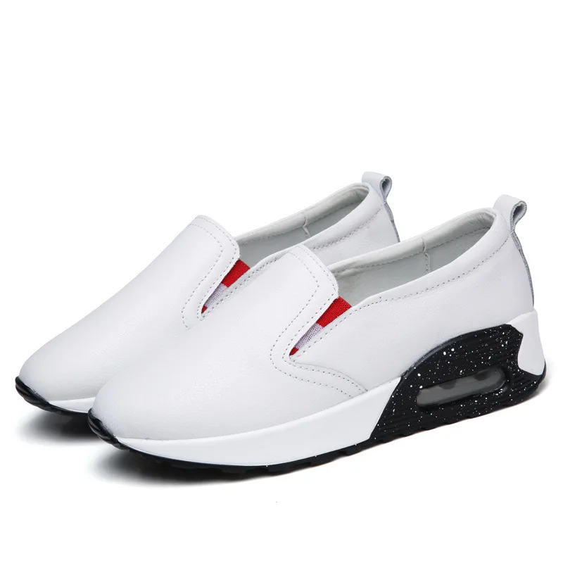 Кроссовки женские из натуральной кожи повседневная обувь на платформе без