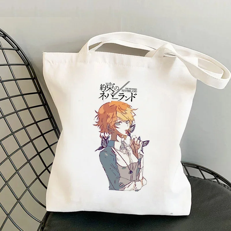 

the Promise Neverland shopping bag eco cotton shopping handbag tote bag bolsas reutilizables bolsa compra sac cabas jute