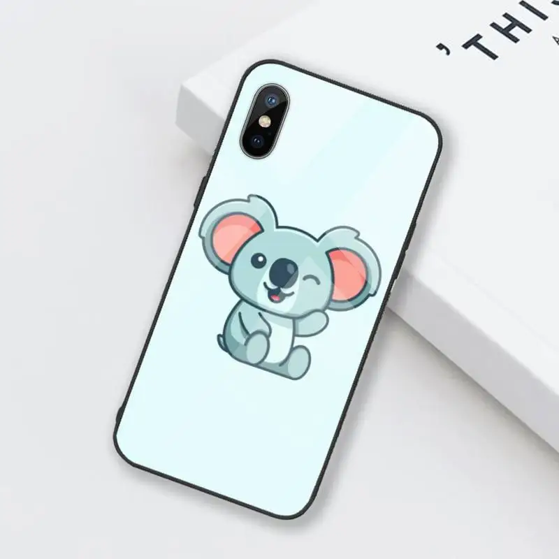 

Animal sleeping koala Phone Case Tempered glass For iphone 6 6S 7 8 plus X XS XR 11 12 mini PRO MAX
