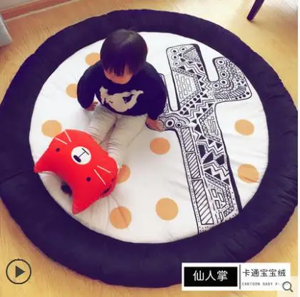 145cm Cotton Reversible Carpet,Pope Woven Carpet Woven Solid Color Round Rug Cushion Circular living Room Bedroom Rug - Цвет: Тёмно-синий