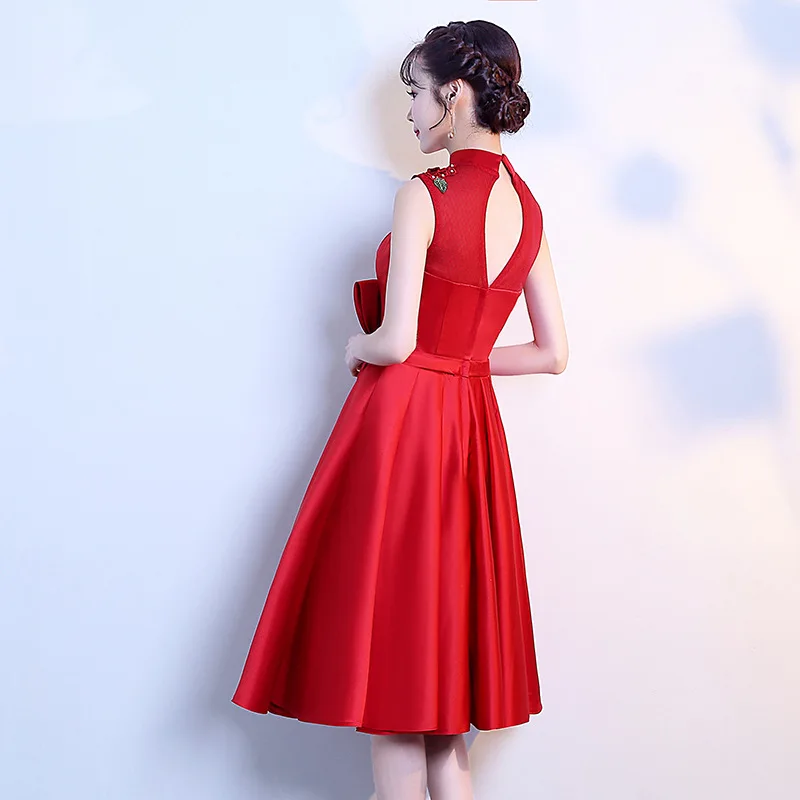 It's Yiiya High Collar Prom Dress Sleeveless Appliques Crystal Dresses 2020 Plus Size Embroidery Vestidos De Gala K184 | Свадьбы и