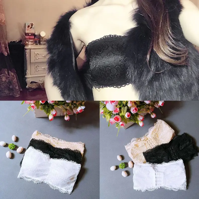 Женский цветочный кружевной бесшовный топ без косточек с 4 крючками