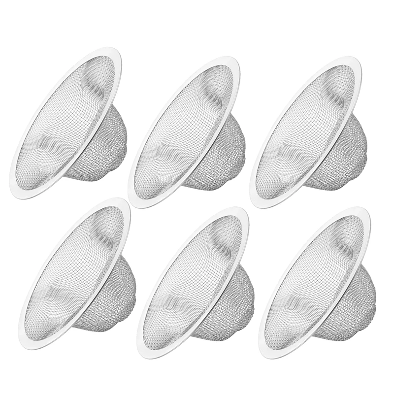 

JFBL Hot 6 Pcs Stainless Steel Slop Basket Filter Trap,Sink Strainer,Kitchen Sink Stopper Bathtub Hair Colander Strainer