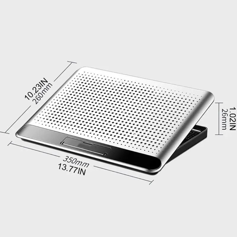 

Laptop Aluminum Alloy 6 Gear Adjustable Radiator Support Silent Portable Cooler