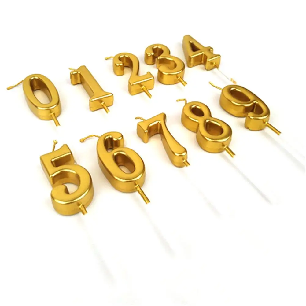 

Gold 0-9 Numbers Cake Candle Happy Birthday Party Wedding Cake Topper Anniversary Cake Age Number Candle Party Decoration
