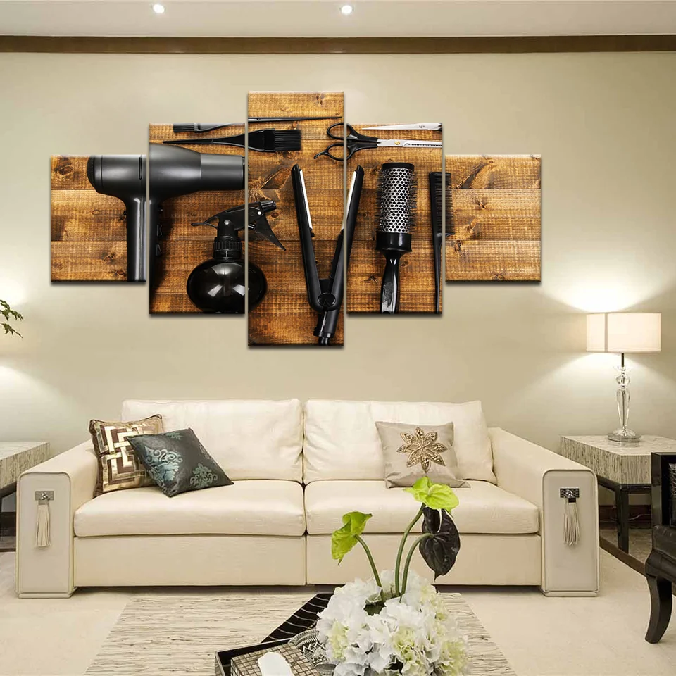 Картины на холсте фотографии 5 шт. парикмахерские инструменты для создания
