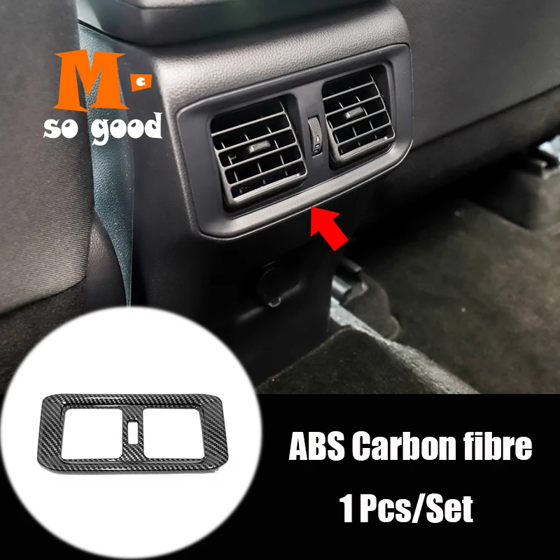 

Carbon Fibre Car Back Rear Air Condition Outlet Vent Frame Cover Trim Shell Car Styling for Toyota RAV4 2019 2020 Accessories