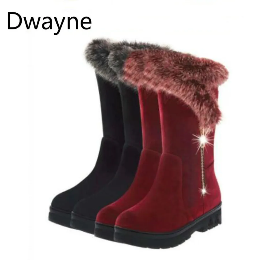 Dwayne/высококачественные зимние ботинки; женская теплая обувь; ботинки на плоской платформе; коллекция года; Цвет черный, бордовый; женские зимние ботинки с искусственным мехом