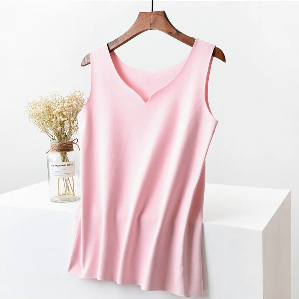 Женский укороченный Топ с V-образным вырезом хлопковая рубашка без рукавов