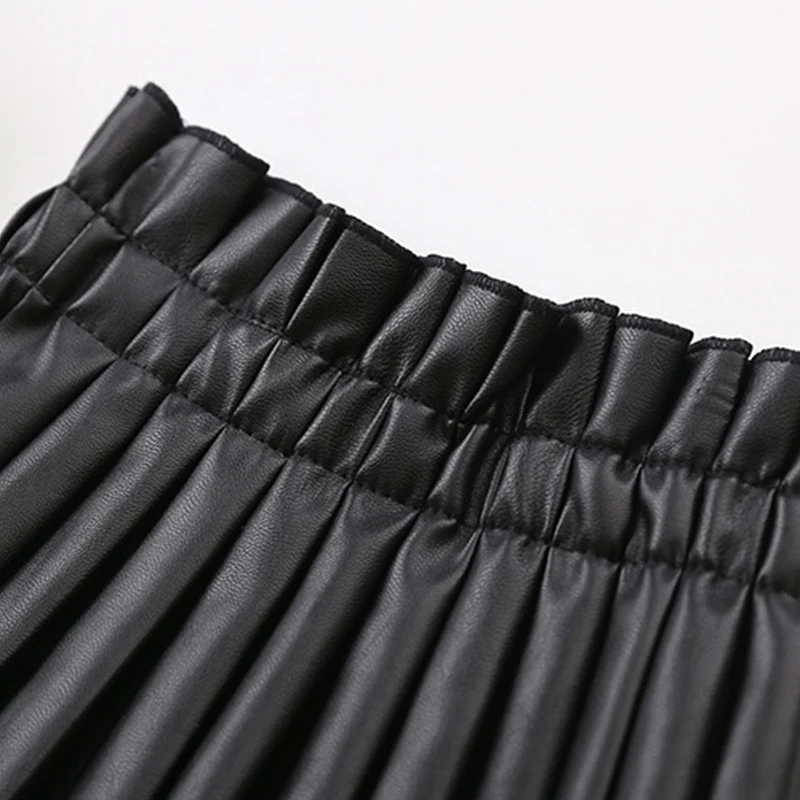 Юбки для девочек летние повседневные однотонные юбки из искусственной кожи