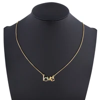 nidin new arrival love letter pendant necklace gold color name jewelry chain chocker for women girls birthday wedding party gift