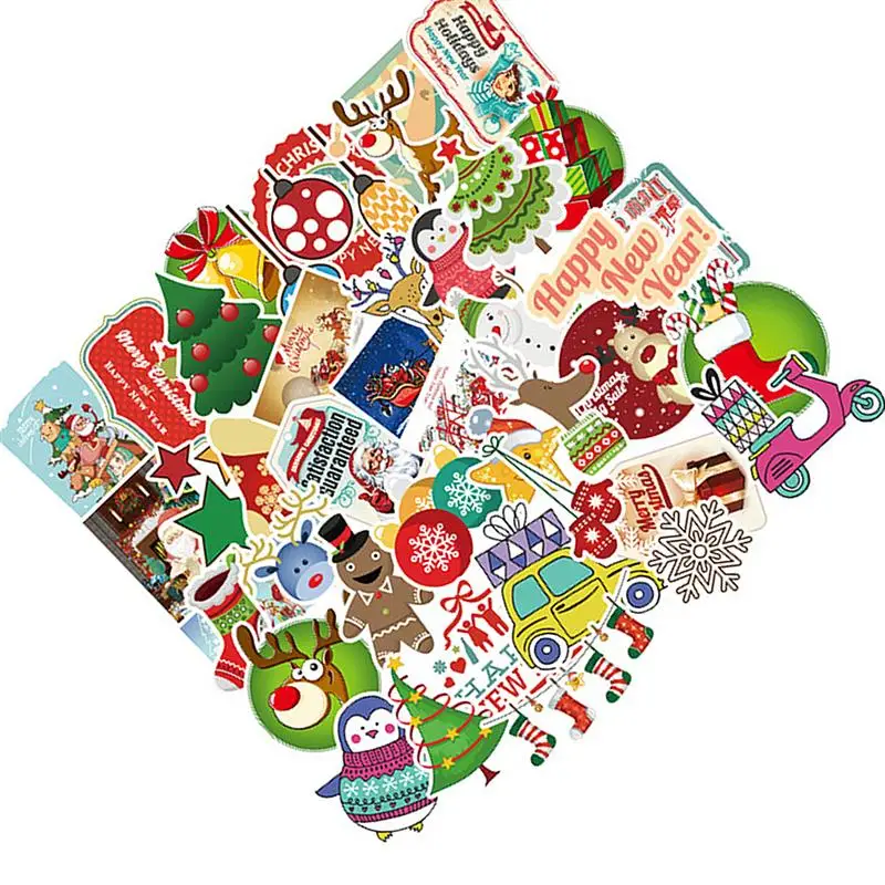 100 шт наклейки очаровательные рождественские креативные Мультяшные не