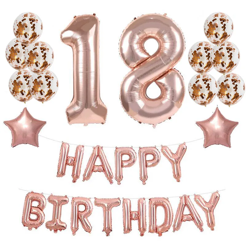 Розовое золото одноразовая посуда украшение для дня рождения розовое цифровой