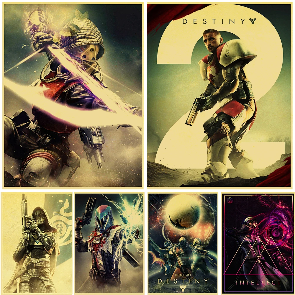 

Buy Three Get One Free Destiny 2 Decorating Posters Sell Like Hot Cakes Vintage Brown Paper Bedroom Tavern Living Room Decor