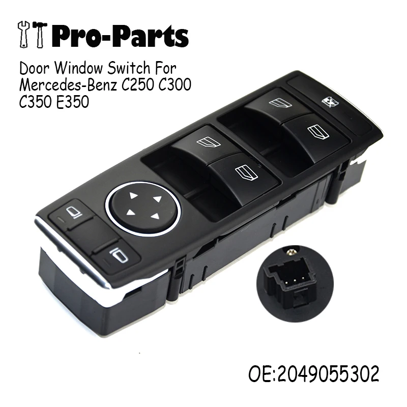 

A2049055302 2049055302 New Front Power Window Master Control Switch For Mercedes-Benz C250 C300 C350 E350